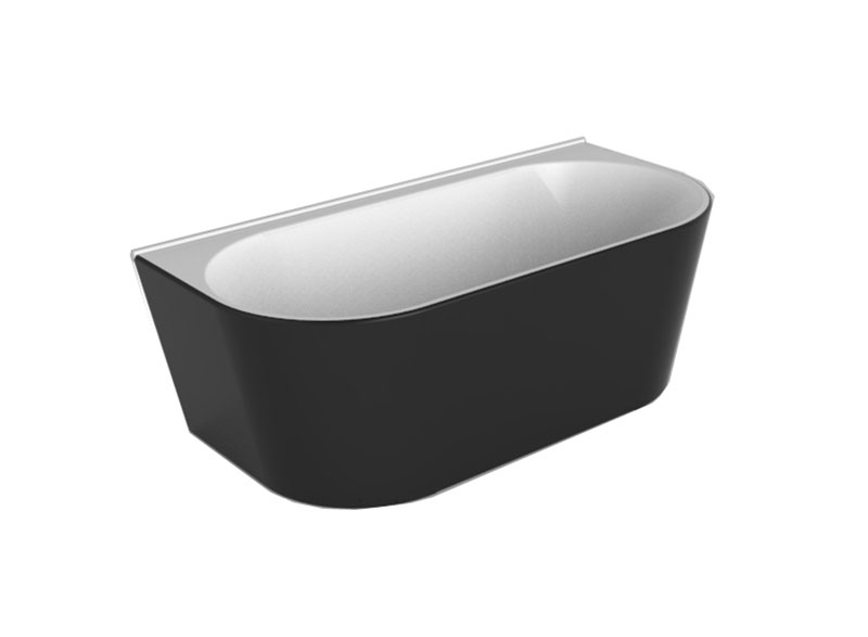 The Alegra back-to-wall freestanding bath with beautiful curved edges