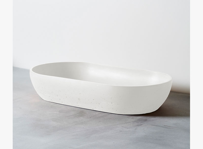 A practical yet elegant surface mount concrete basin