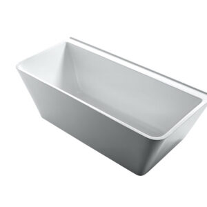The Aria back-to-wall rectangular freestanding bath features gentle reclining back rests and offers the practicalities of a Tile Bead
