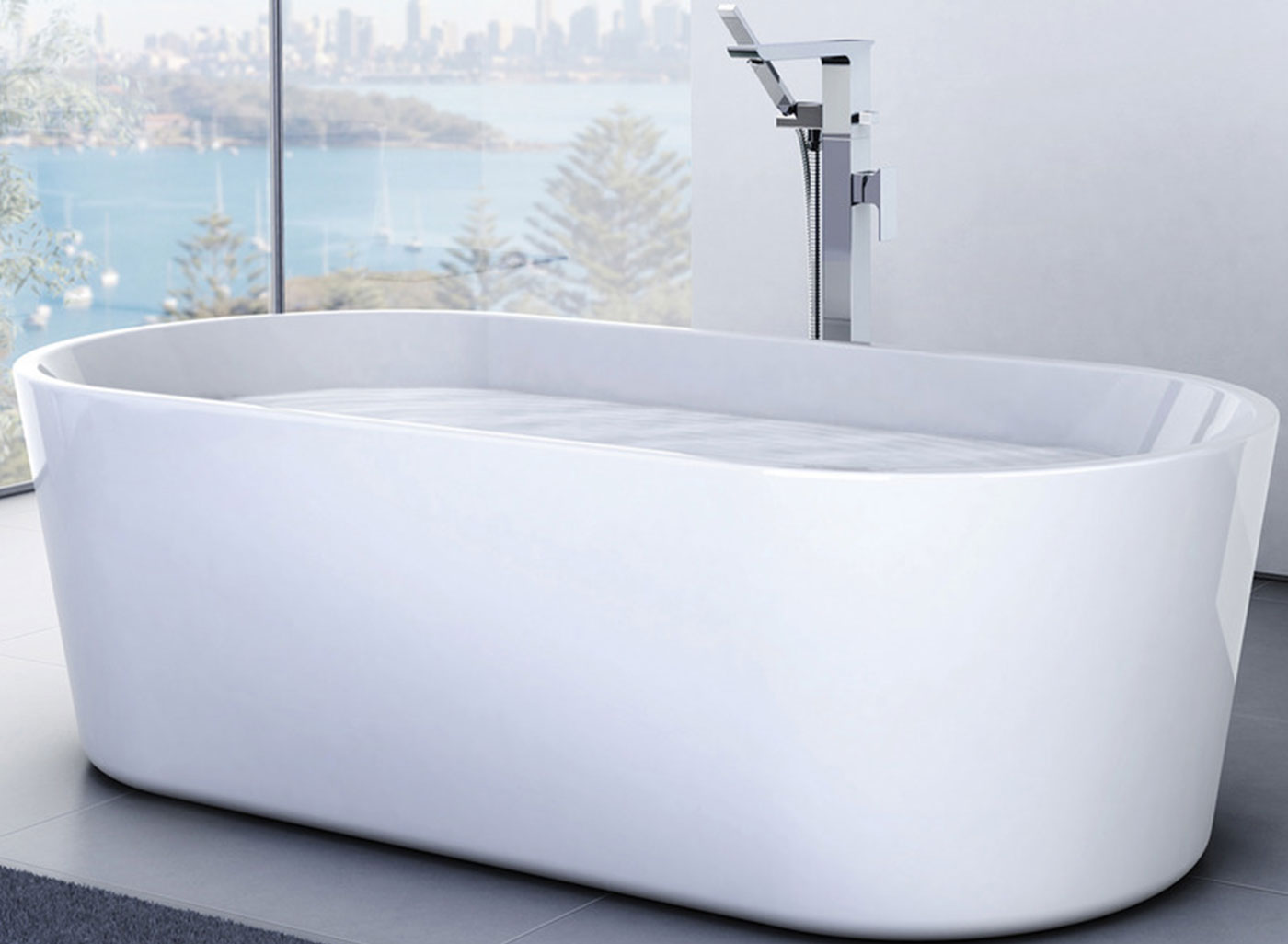 complete with an offset waste for a comfortable bathing experience. Available in two sizes