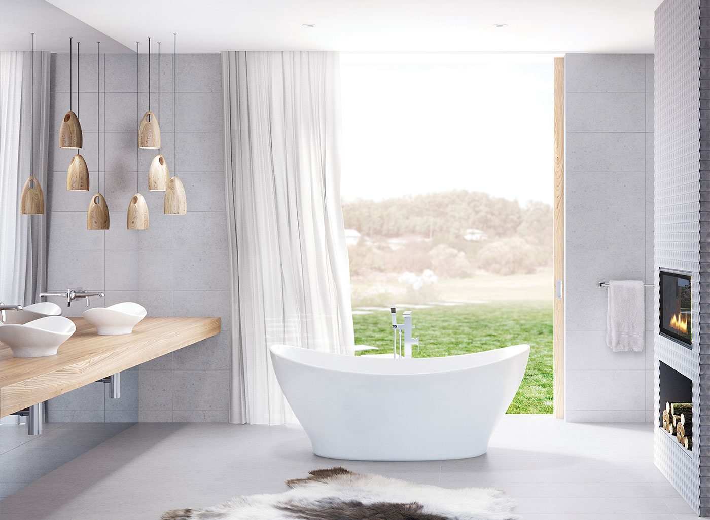 it's curved vessel design provides a sculptural element to your bathroom.