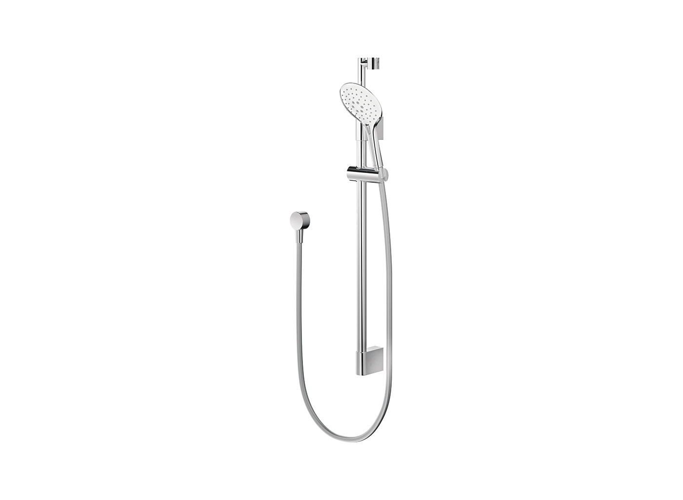 The Easy-Click range allows a seamless transition between shower sprays with the simple click of a button and features a design that marries sought on-trend minimalism and height adjustability with its telescopic rail. A perfect combination to enhance and customize everyone's shower experience.