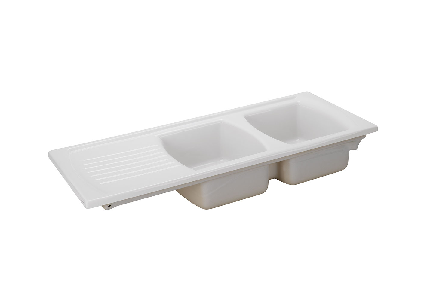 The Lusitano is a great luxury alternative to a stainless steel sink boasting two large bowls and a drainer. Made in Europe the high quality fireclay and glazing is highly durable