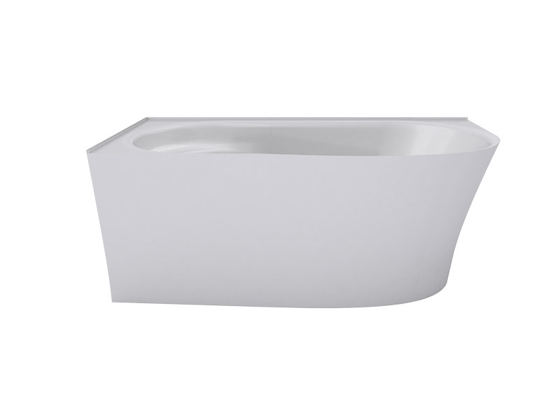 The Natalia back to wall freestanding bath is designed to be installed into the left corner of your bathroom. With an exclusive tile bead design it can be checked into a tiled wall to create a water tight seal around the bath rim.