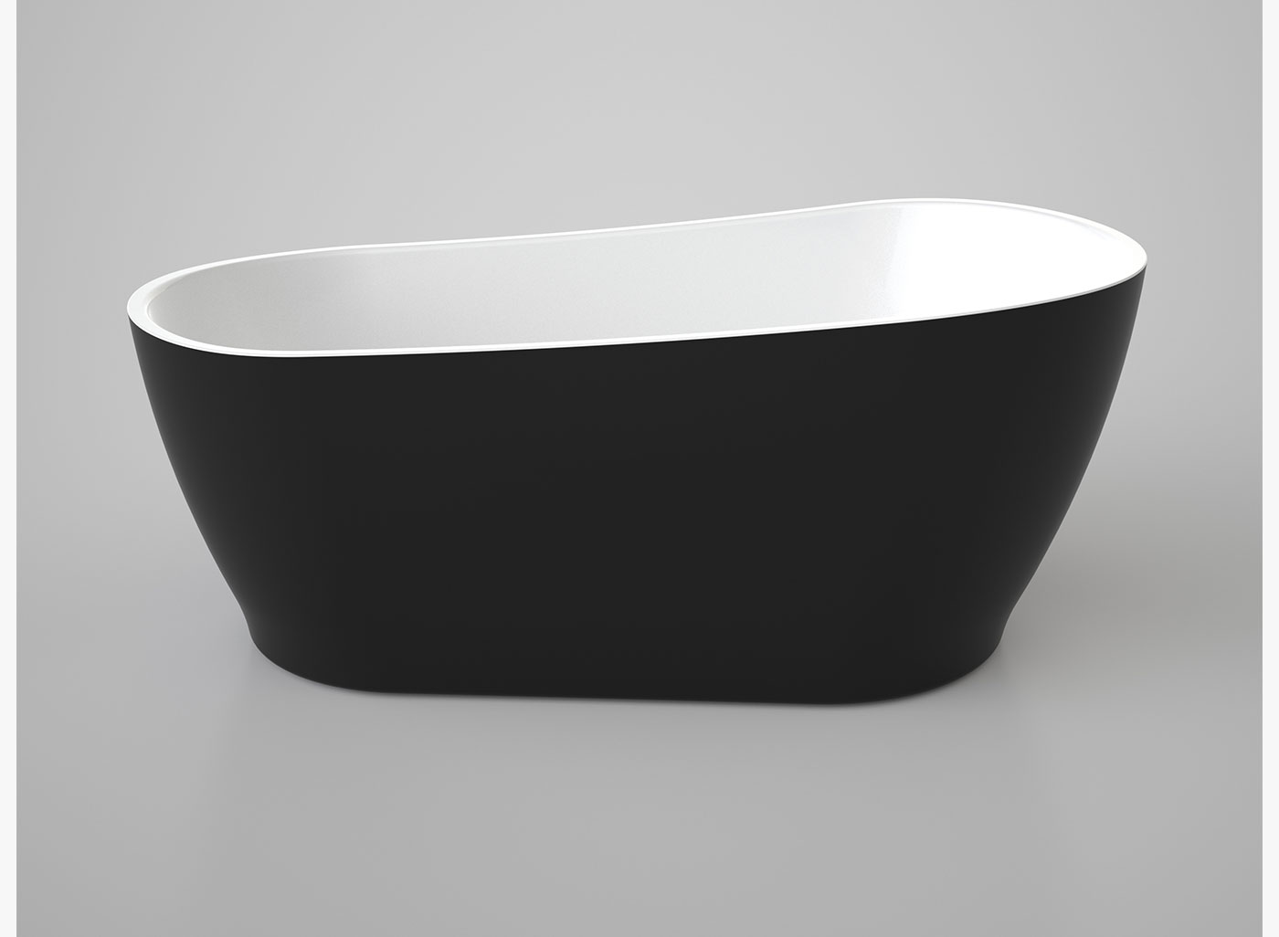 Noir freestanding bath has a distinct two tone colouring and seamless look. With a spectacular organic shape