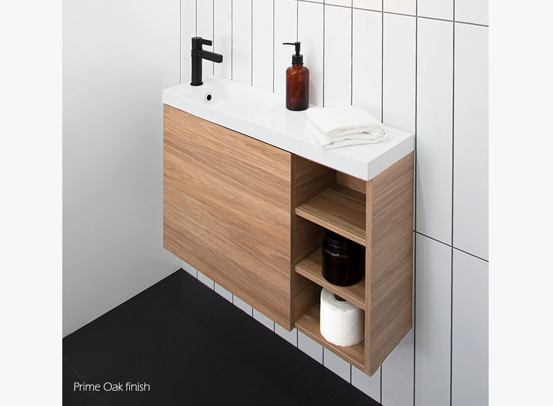 Petite Shelf -  a slimline vanity design for compact bathrooms