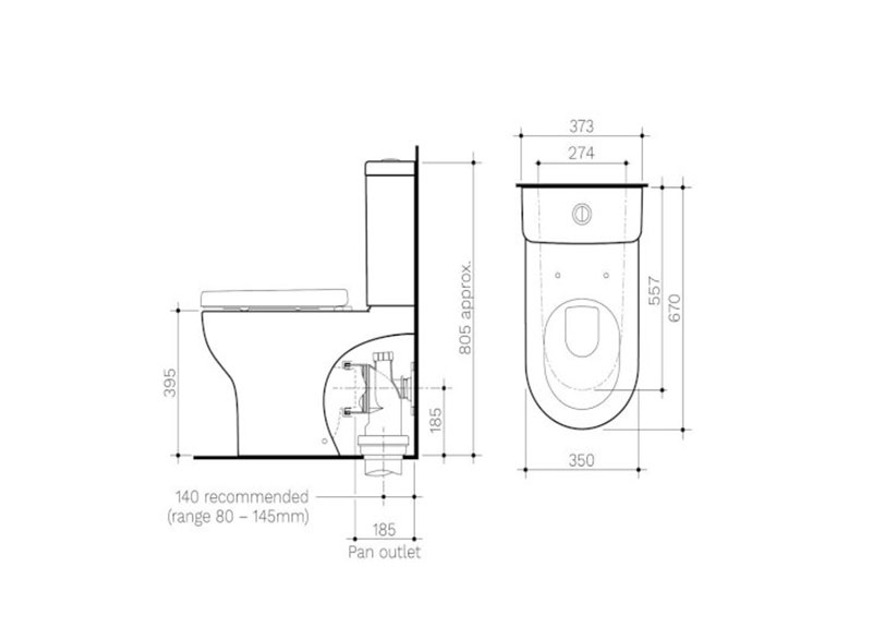 - Back entry or bottom inlet cistern available