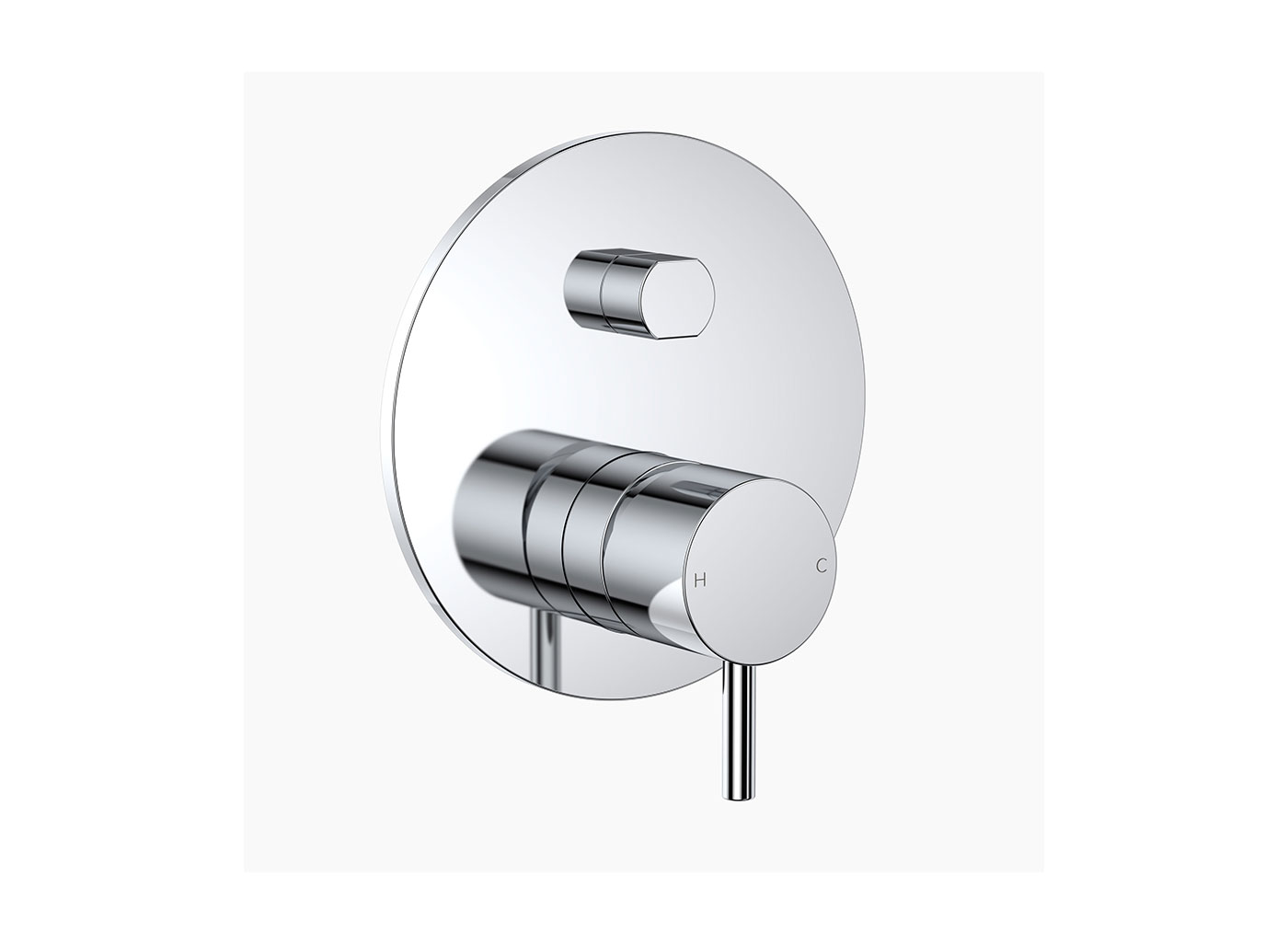 Clark's Round Pin Wall mixer with Diverter allows you to effortlessly choose between diverting water to your shower or your bath outlet with a simple twist of the handle