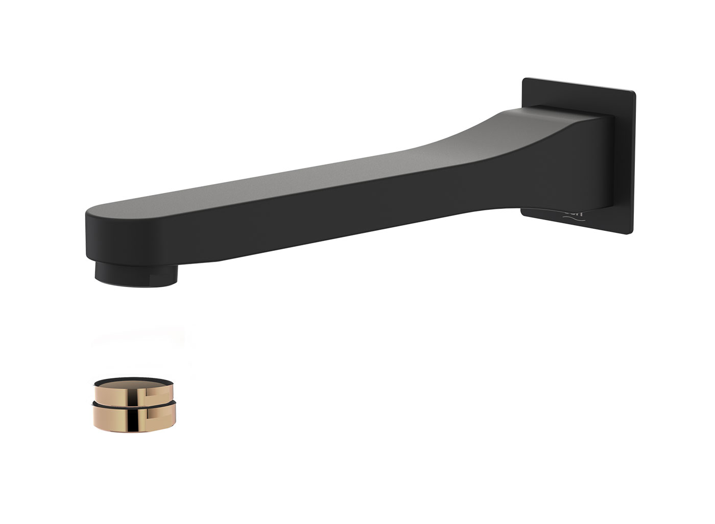 viridian wall basin bath outlet black with rose gold parts 5