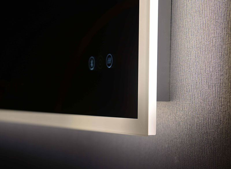 whilst its illuminated border modernizes its look. As it can be hung either horizontally or vertically