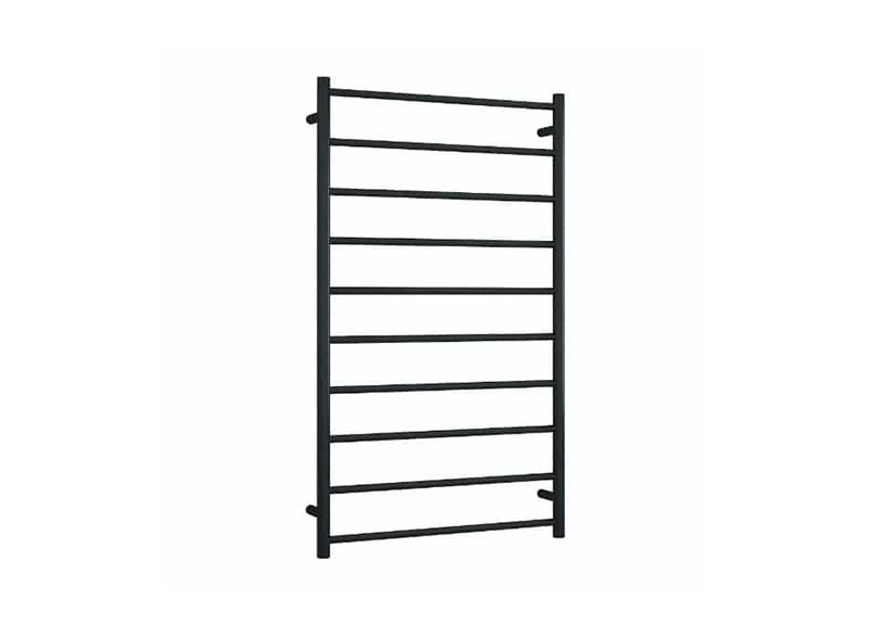 Heated Towel Rails are an affordable luxury for every bathroom for warming and drying your towels. The SR69MB Heated Towel Rail is a 700x1200 10 bar rail ideally sized to fit three to four towels. The matt black finish matches in perfectly with your matt black tapware.