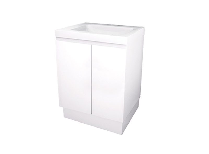 The Nugleam Polymarble Top Vanity range provides the latest styling in vanity cabinets using the finger pull designed doors as well as the stylish vanity top and bowl.
